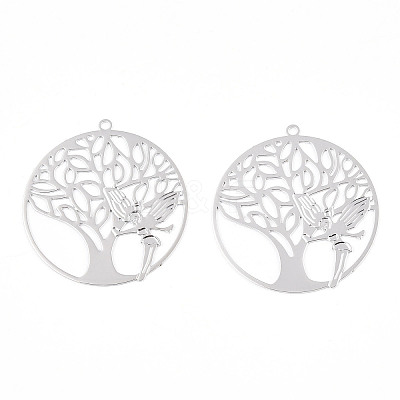 Rack Plating Brass Filigree Pendants KKC-T001-56P-1