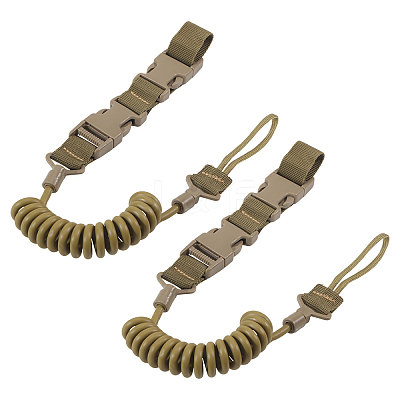 Nylon Outdoor Tactical Spring Lanyard AJEW-WH0752-319A-1