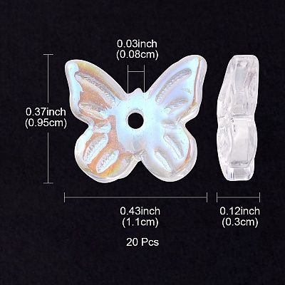 Transparent Spray Painted Glass Charms GLAA-YW0003-14-1