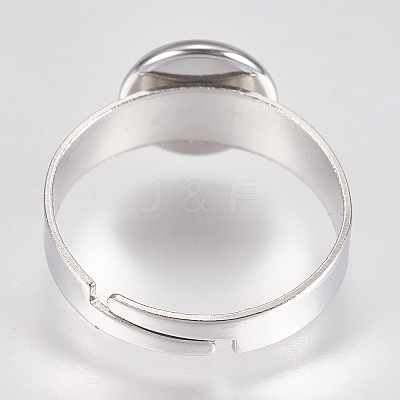 Tarnish Resistant 304 Stainless Steel Pad Ring Settings STAS-G173-19P-8mm-1