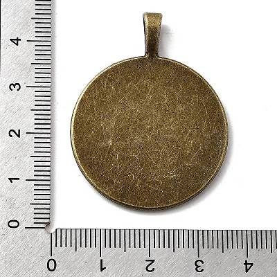 Flat Round Alloy Pendant Cabochon Settings X-PALLOY-N0088-26AB-NF-1