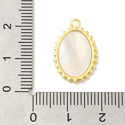 Brass Pave Shell Pendants KK-Z073-28G-1