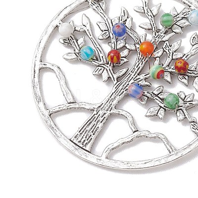 Handmade Millefiori Glass Pendants PALLOY-JF02633-1