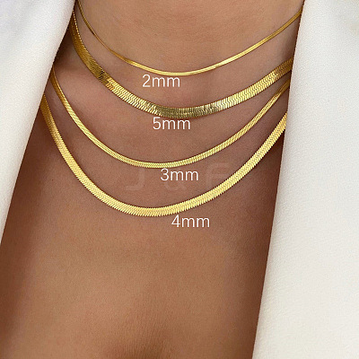 304 Stainless Steel Snake Chain Necklaces for Women WG80FEF-04-1