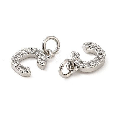 Brass Micro Pave Grade AAA Cubic Zirconia Charms LS-ZIRC-P067-11P-C-NR-1