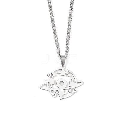 Non-Tarnish 201 Stainless Steel Pendant Necklaces for Man NJEW-Q336-02J-P-1