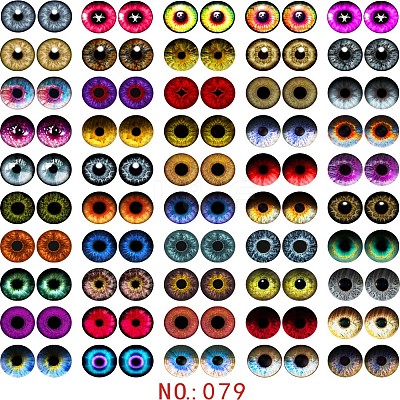 Printed Transparent Glass Cabochons GL-CBAA22A-12-1