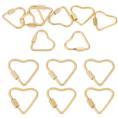8Pcs 2 Styles 304 Stainless Steel Screw Carabiner Lock Charms STAS-TA0005-51-1