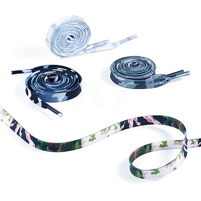 4Pairs 4 Colors Camouflage Color Polyester Shoelaces FIND-TA0010-23-1