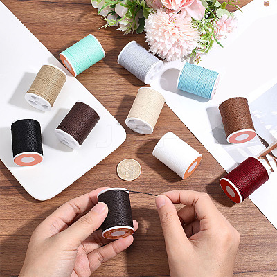 11 Rolls 11 Colors Round Waxed Polyester Cord YC-PA0001-01-1