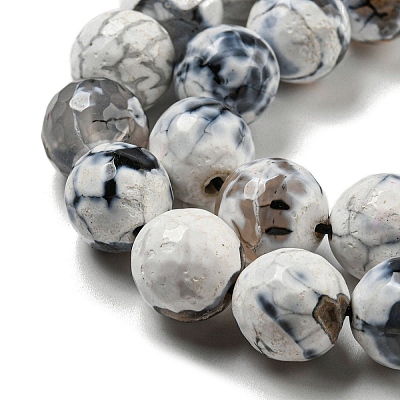 Faceted Natural Fire Crackle Agate Beads Strands G-F447-12mm-J02-1