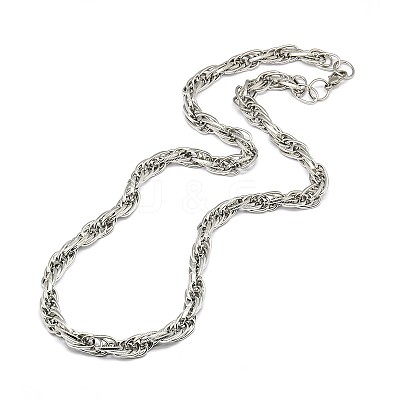 Tarnish Resistant Fashionable 304 Stainless Steel Rope Chain Necklaces for Men STAS-A028-N048P-S-1