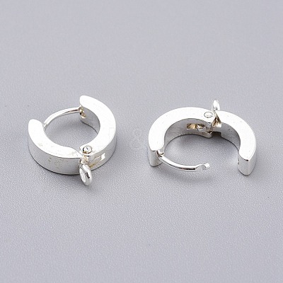 201 Stainless Steel Huggie Hoop Earrings Findings STAS-A167-01C-S-1