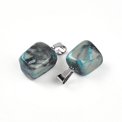 Natural Agate Dyed Nuggets Pendants G-Q996-27-01-1