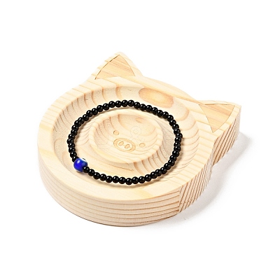 Pine Wooden Bangle Bracelet Finger Ring Diplay Holder Tray BDIS-D002-03B-02-1