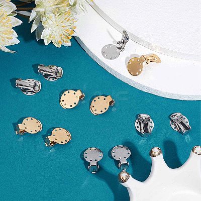 20Pcs 2 Colors 304 Stainless Steel Clip on Earring Pads STAS-SC0004-25-1