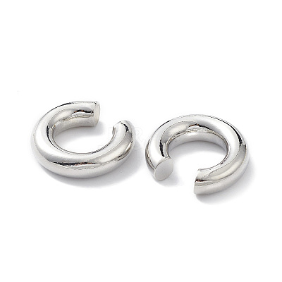 Rack Plating Brass Ring Cuff Earrings for Women EJEW-H135-01P-02-1
