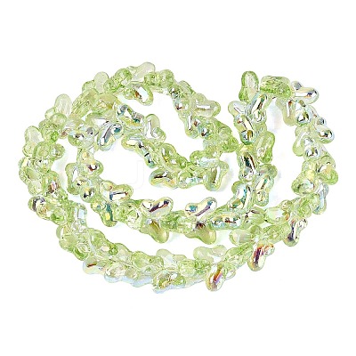 Baking Paint Electroplate Transparent Glass Beads Strands EGLA-Q136-03A-05-1