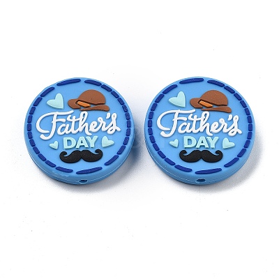 Father's Day Silicone Beads SIL-V006-02J-1