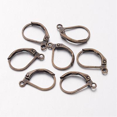 Brass Leverback Earring Findings KK-H670-AB-NF-1