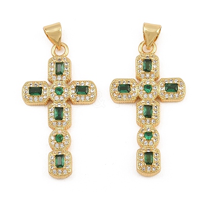 Brass Micro Pave Cubic Zirconia Pendants CU-CBADC6C-12G-01-1