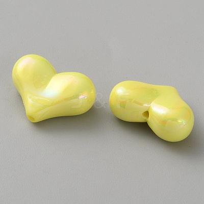 Electroplate Opaque Acrylic Beads MACR-WH0010-38C-1