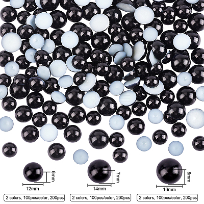 ABS Plastic Imitation Pearl Cabochons SACR-OC0001-02-1