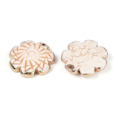 Synthetic Howlite Flower Pendants TURQ-T004-25B-1