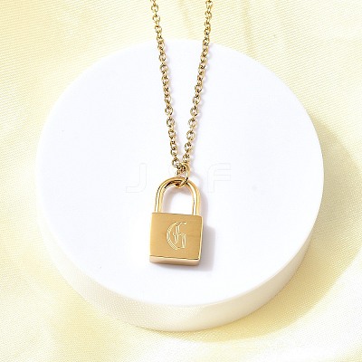 304 Stainless Steel Rolo Chain Pendant Necklaces NJEW-S444-01G-07-1