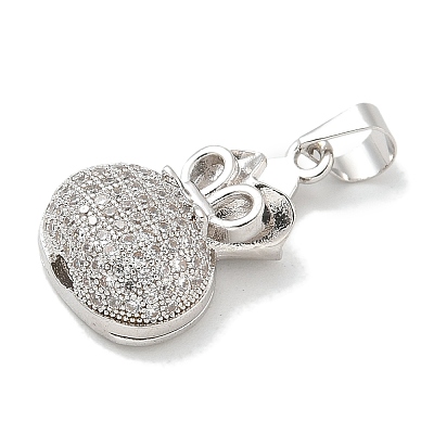 Rack Plating Brass Micro Pave Cubic Zirconia Pendants KK-L224-054P-1