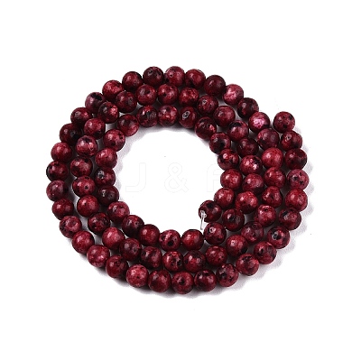 Dyed Natural White Jade Beads Strands G-T140-4mm-B07-1