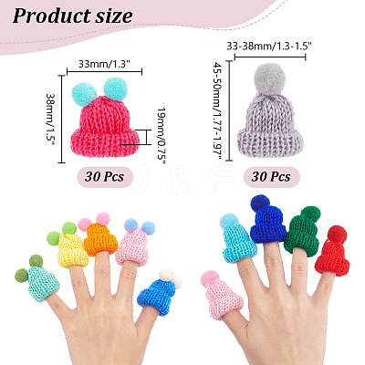 60Pcs 2 Style Handmade Wool Woven Hat Decoration AJEW-NB0005-60-1