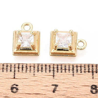 Brass Micro Pave Cubic Zirconia Pendants KK-T071-46G-1