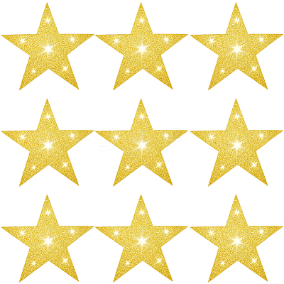 60Pcs Paper Glitter Star Wall Decoration AJEW-SP0001-17A-1