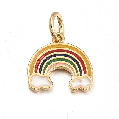 Brass Enamel Charms KK-L178-08G-1
