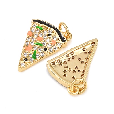 Brass Micro Pave Cubic Zirconia Pendants KK-Z146-20G-1