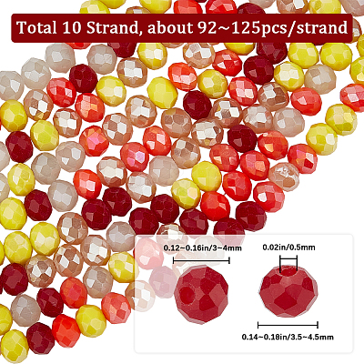 10 Strands Glass Beads Strands EGLA-BBC0001-01D-1