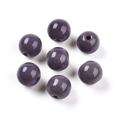 Opaque Solid Color Glass Beads GLAA-N007-8mm-A07-1