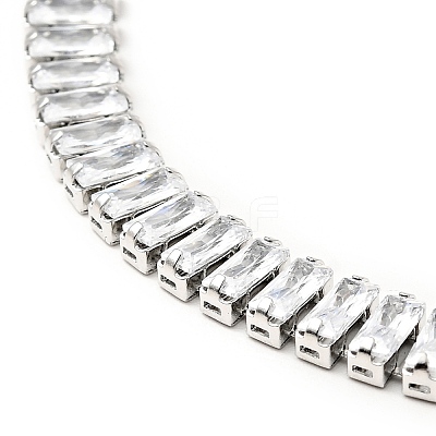 Clear Cubic Zirconia Tennis Necklace NJEW-E038-02P-1