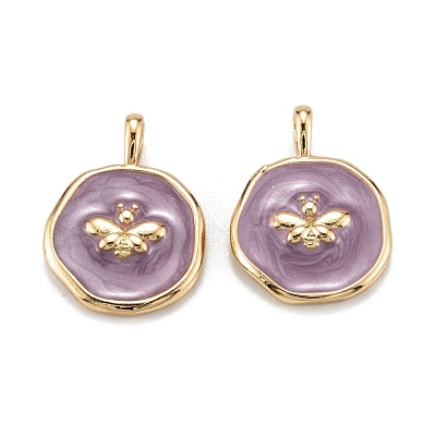 Brass Enamel Pendants KK-A155-02G-1