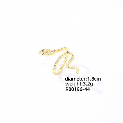 Snake Golden Brass Cuff Ring CL6952-2-1