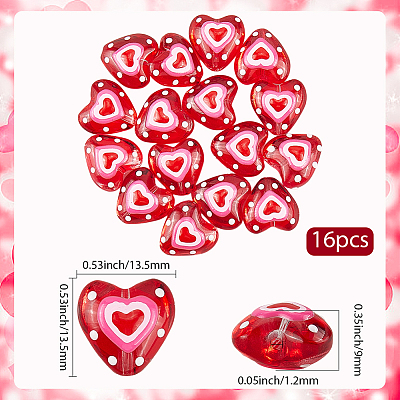 16Pcs Glass Enamel Beads LAMP-LT0001-11-1
