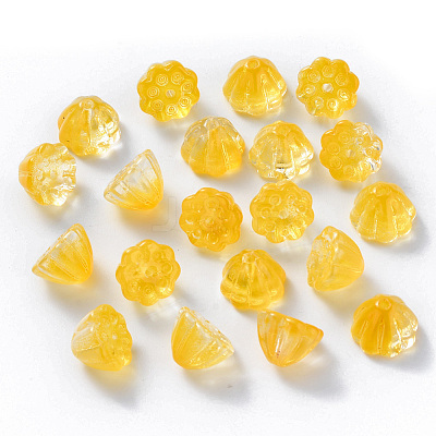 Transparent Baking Paint Glass Beads DGLA-T002-08B-1