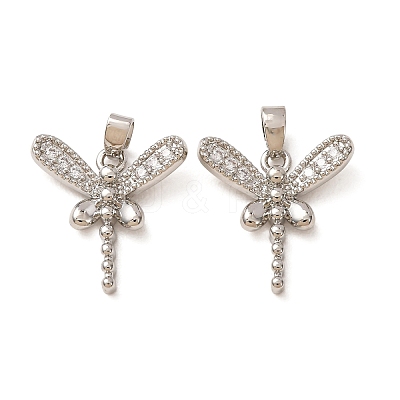 Brass Micro Pave Clear Cubic Zirconia Pendants CU-CBADD64-04P-1