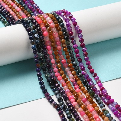 Natural Fire Crackle Agate Beads Strands G-G588-4mm-M-1