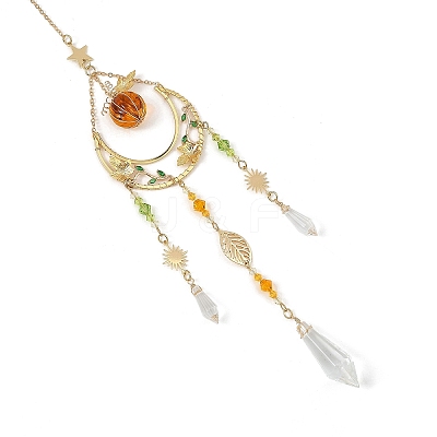 Brass Sun Moon Star Suncatcher HJEW-TA00497-1