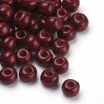 Baking Paint 6/0 Glass Seed Beads SEED-Q025-4mm-M08-1