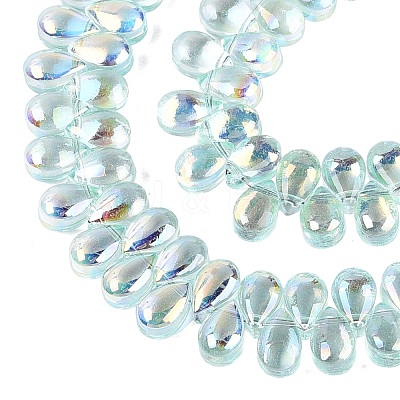 Electroplate Transparent Glass Beads Strands EGLA-N057-01A-02-1
