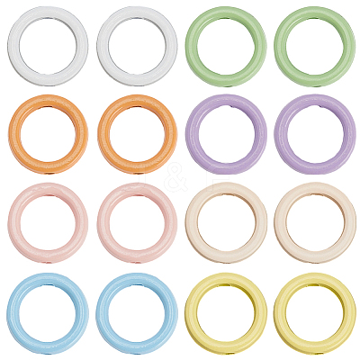 32Pcs 8 Colors Baking Paint Alloy Bead Frame FIND-SP0004-50C-1
