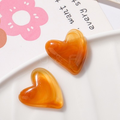 Opaque Resin Cabochons HEAR-PW0002-029C-1